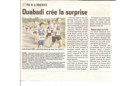 Chafia Ouabadi crée la surprise à la Francheville